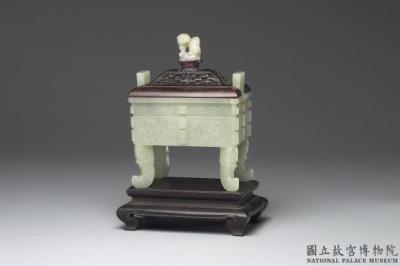 图片[2]-Jade square incense burner with animal-mask pattern, Qing dynasty (1644-1911)-China Archive